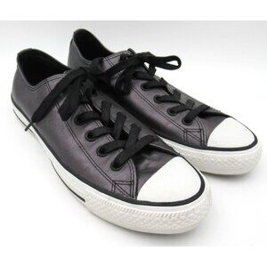 CONVERSE All Star Metallic Gray Leather Chuck Taylor Sneakers 544924C Shoes Sz 9